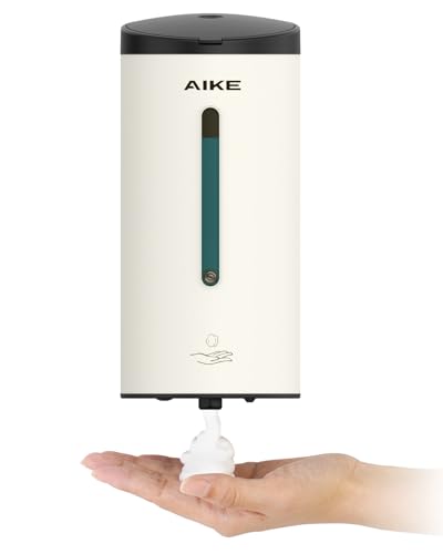 AIKE FoamCore Foam Soap Dispenser Automatic, Wall Mounted for Commercial, 750ML Stainless Steel for Foaming Hand Soap (Matte White)