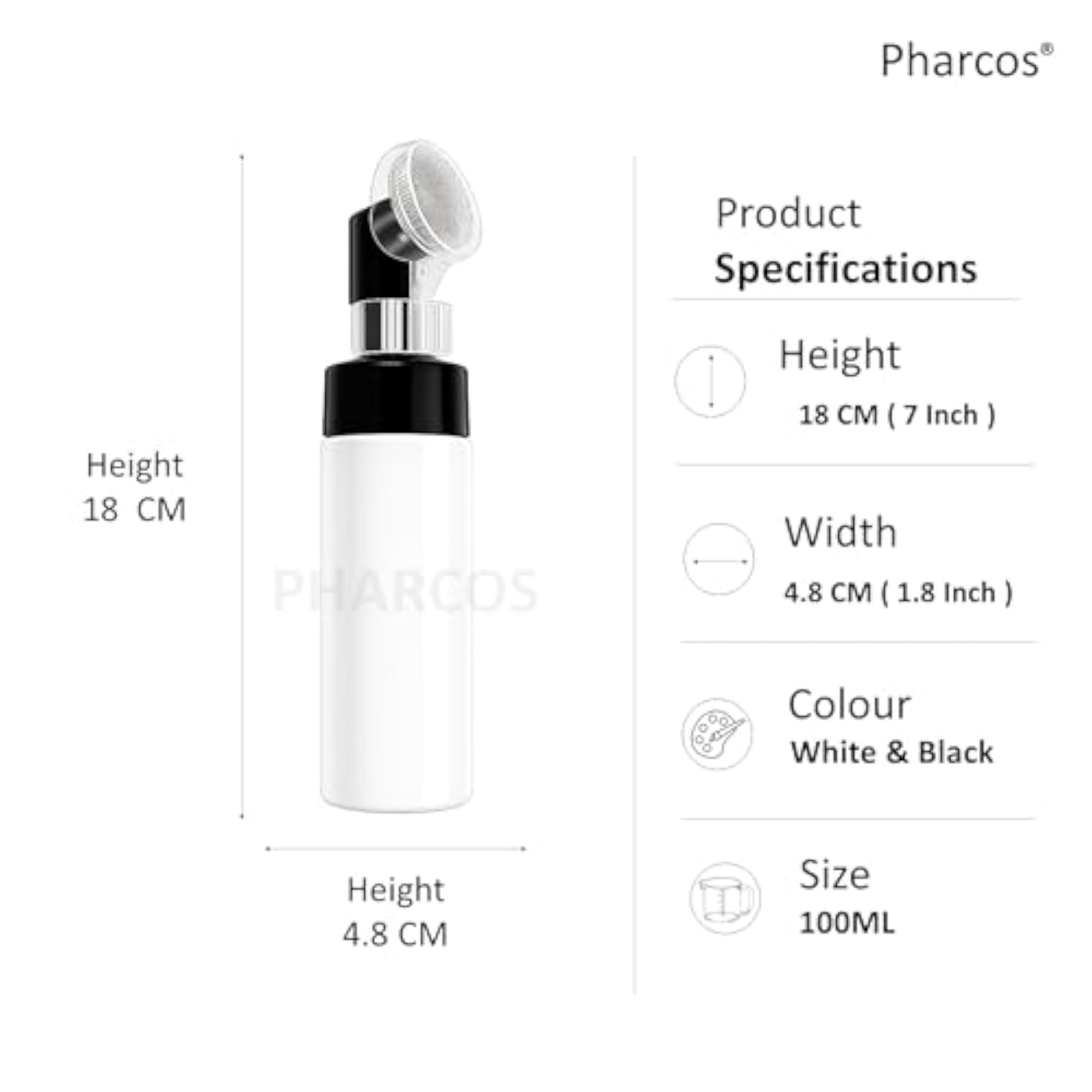 100ml Refillable Foaming Face Brush Bottles