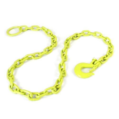 XPOtool Forstkette rund 1,83 mx10mm mit Aufhängeglied und Sicherheitshaken, Rückekette zum Holzrücken Fällung