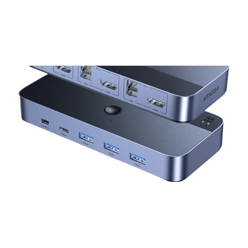 Boîtier KVM HDMI 4K 60Hz en aluminium switch robuste de distribution synchrone d'affichage
