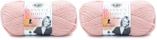 Image of Lion Brand Yarn (1 Skein) Vanna's Choice Yarn, Pink (Pack of 2)