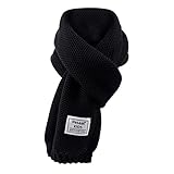 PESAAT Kids Winter Infinity Scarf Knit Toddler Boys Girls Scarves Cotton Outdoor Neck Warmer for Children 3-15 Years (Black)