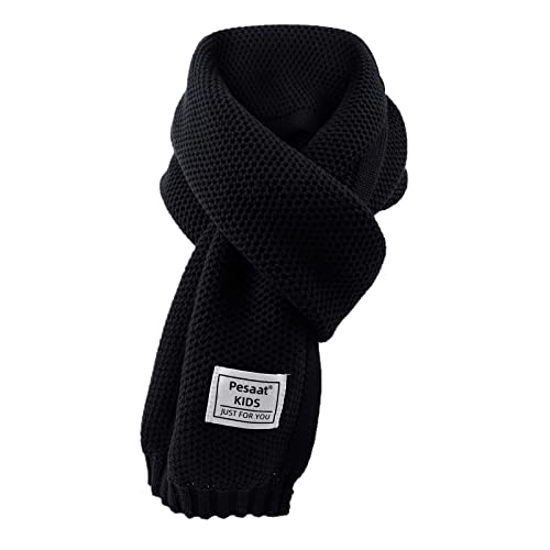 Image of PESAAT Kids Winter Infinity Scarf Knit Cotton Toddler Boy Girls Scarves