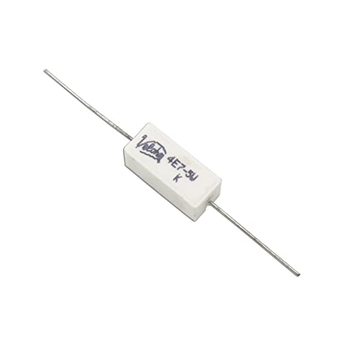 Image of 4.7 Ohm (Ω) 5 Watt Fusible Ceramic Cement Power Resistor Pack of 5pcs
