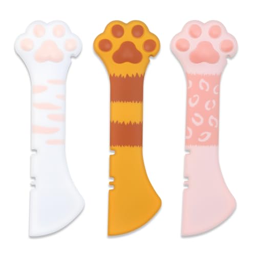3 PCS Silicone Cat Food Spoons - Multifunctional Cat Can Opener & Cat Food Spatula Pet Feeding Tools for Wet Canned Food Cute Dog Cat Supplies