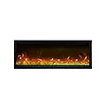 Amantii Symmetry Extra Tall Built-In Electric Fireplace with Black Steel Surround and ICE Media (SYM-60-XT-Fi-109-Diamond), 60-Inches