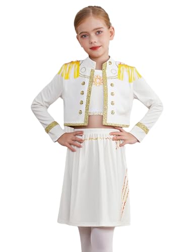 Kids Girls 3Pcs Concert Popular Singer Fashion Print Outfits Long Sleeve Outerwear and Vest with Bottoms