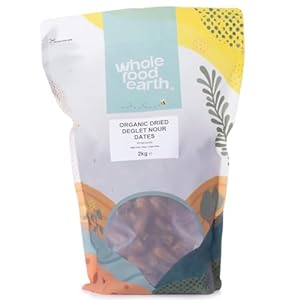 Wholefood Earth Bio-Datteln (getrocknet, entsteint) – 2 kg | GVO-frei | Roh | Vegan | Ballaststoffreich | Bio-zertifiziert