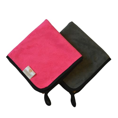Image of MUSHIES 800 GSM Microfiber Cloth (40x40 cm, Pack of 4) Double Layered Highly Absorbent Heavy Plush Microfibre Towel Cloth for Car Cleaning, Washing, Drying, Polishing & Detailing (Pink)