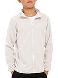 Haloumoning Boys Polar Fleece Jacket Kids Full-Zip Lightweight Long Sleeve Mock Jackets Fall Outwear 5-14 Years