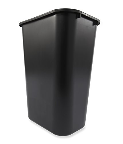 Rubbermaid Commercial Products Resin Wastebasket/Trash Can, 10-Gallon/41-Quart, Black, Plastic, For Bedroom/Bathroom/Office, Fits Under Desk/Sink/Cabinet, Pack Of 12 #TOP2