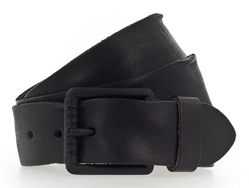 Ceinture en cuir véritable noir MUSTANG 40mm W80 ajustable homme