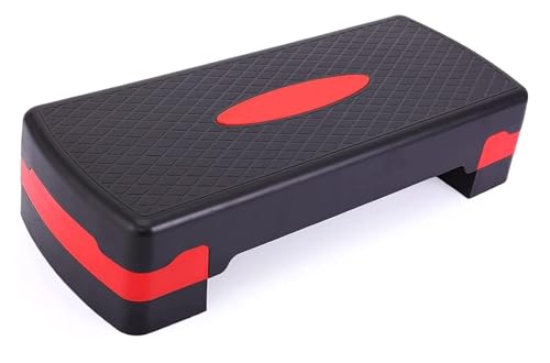 Generic Fitness Stepper Adjustable Height Exercise Platform Home Gym Aerobic Step Board Black and Red