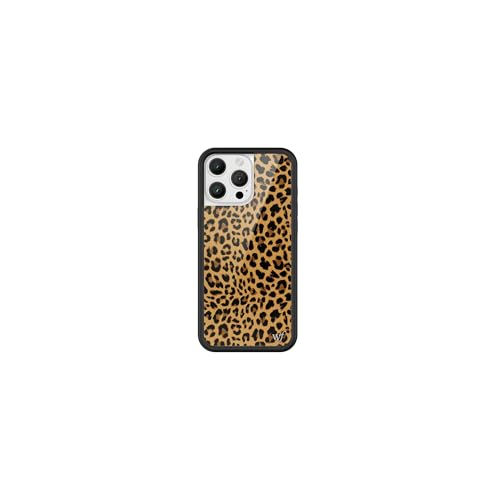 Image of Wildflower Cases - Compatible with iPhone 16 Pro Max | Protective Black Bumper, 6.5ft Drop Test Certified, Women Owned Small Business | Leopard Animal Brown Spots Cute Trendy | Meow
