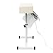 choayun Pedicure Foot Rest, Pedicure Stool Chair with Dust Cleaning Fan, Salon Lift Stool with Adjustable Height 18.9-26.7in, Manicure Nail Beauty Stool Stand for Home Beauty Salon Spa Tattoo (White)