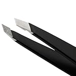 Tweezerman Stainless Steel Slant Tweezer - Eyebrow Tweezers for Women and Men (Black) - Image 2