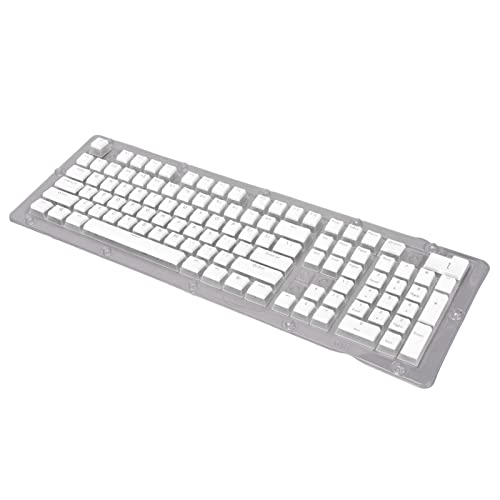 Septpenta Touches en ABS, 108 Touches Disposition des Touches Étagées, Haute Résistance à La Chaleur, Double Couche, Transmission de La Lumière Bicolore pour Clavier 61 87 104 108 Touches(Blanc)