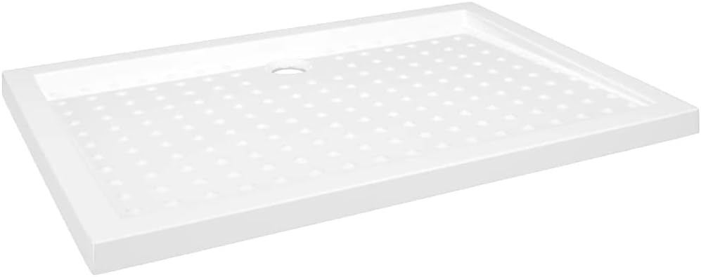 vidaXL White ABS Shower Base Tray - Modern Design with Low-Threshold and Slip- Dots for Enhanced Safety - Easy-to-Clean - 31.5"x39.4"x1.6"