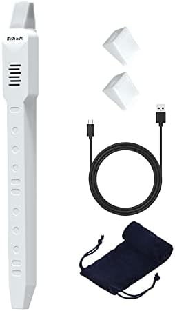 KONIX DC02 Digital Wind Instrument, Mini Electronic Wind Instrument Set with Removable Nozzle and Rechargeable Battery, Built-in 10 Musical Instrument Tones, White