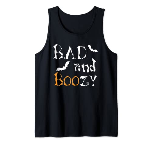 Bad and Boozy Funny Halloween Beber Camiseta sin Mangas