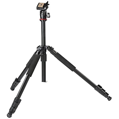 Image of Hama 163 inch Tripod with Ball Head & Leveling Device, Aluminum Tripod, Photo Tripod for SLR /DSLR and System Cameras, Maximum Operating Height: 5.34 Feet. with Load Capacity 4Kg.