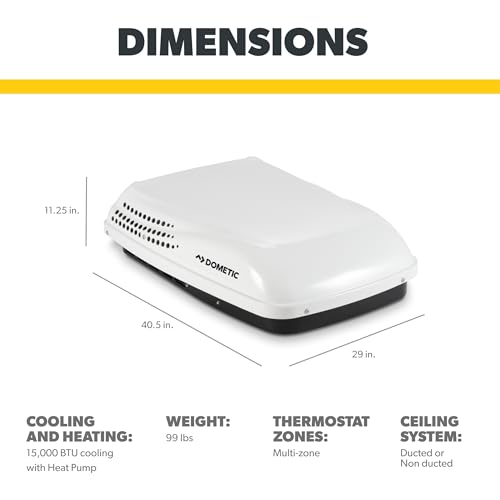 Dometic 641816CXX1C0 Penguin Ii Low Profile Rooftop Air Conditioner| Multi-Zone Ccc Ii Control Board | 15K Btu With Heat Pump Polar White Air Conditioner For Rvs thumb #1