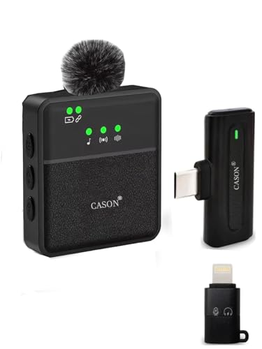 Image of CASON SX8 Wireless Mic for You Tube & Content Creators with Ultra Noise-Cancelling Feature and 20m Long Range Microphone for Vlogging with iPhone /Android Devices(1mic)