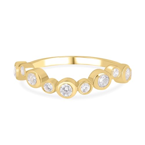 Image of ROOVI Pure 925 Sterling Silver AD Ring For Women I Certificate of Authenticity & 925 Hallmark I American Diamond Gold Plated Rings