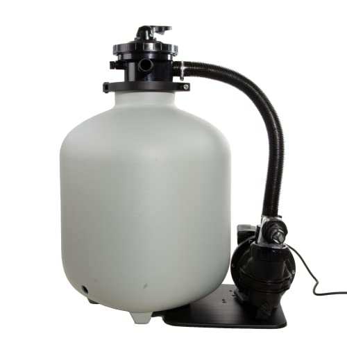 AquaForte Zandfilterset SQ-460, filtercapaciteit 68 L, filtermateriaal 68 kg (zand), max. debiet 10 m3 per uur, 550 Watt, max. bekkengrootte 39,5 m3, uitgerust met 6-wegklep bovenaan