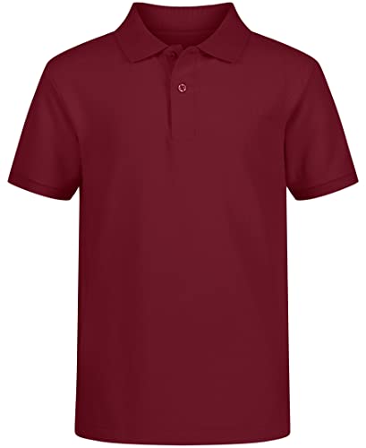 Image of IZOD Boys' School Uniform Short Sleeve Polo Shirt, Button Closure, Comfortable & Soft Pique Fabric