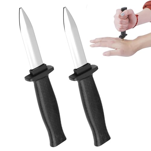 WQNNQW 2PCS Verschwindete Trickmesser,Einziehbare Klinge Gefälschte,Verschwinden Dolch Messer, Kunststoff Scherzartikel Zaubertrick Requisiten,Für...