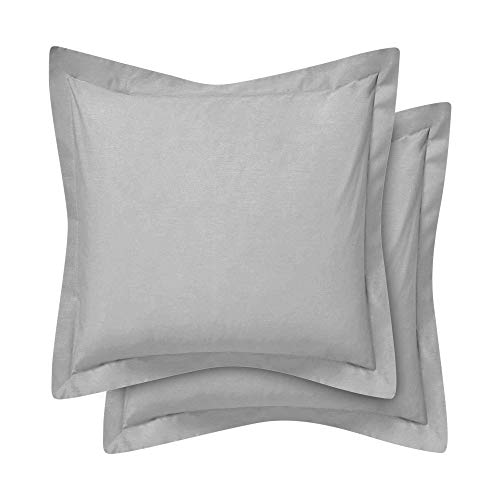 Comfort Beddings Lot de 2 taies d'oreiller continentales 100% Coton égyptien de qualité Lourde à 400 Fils - Argent (Taille continentale/carrée 65 x 65 cm) Cover