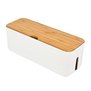Hemoton Kabelmanagement Box Organizer Voor Snoeren Stekkerdozen Overspanningsbeveiligers Verbergen Losse Draden Thuiskantoor Keuken Computers Bureau Entertainment Centra Koffer Wit