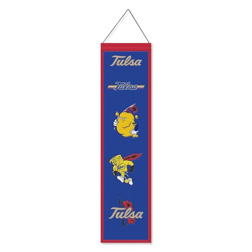 WinCraft University of Tulsa Hurricanes Evolution 8x32 Inch Vertical Wool Embroidered Hanging Banner