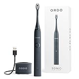 Ordo Sonic+ Electric Toothbrush for Adults, Advanced Tech, 4 Brushing Modes, Fast Rechargeable, Sonic Toothbrushes Over 4 Weeks Battery Life, Silicone Polishing Element, USB Charger, Charcoal Grey