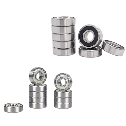 10�� ABEC-5 608 6200 6201 6202 6203 6204 6205 6206 6207 6208 ZZ 2RS ���^���V�[�� �[�a�ʎ��� 12x32x10mm(�V���o�[�A608 8X22X7MM_ABEC 1)