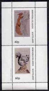 Bernera 1982 Animals perf Set of 2 Values (40p Red Squirrel & 60p Grey Squirrel) u/m Animals Squirrels Rodents JandRStamps