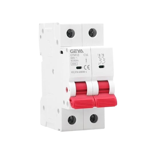 Mini disyuntor 10A 2 polos AC MCB automático para carril DIN en sistemas residenciales 6KA 2