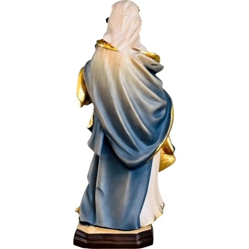 Sainte Barbara sculptée en bois pour décoration de crèche chic