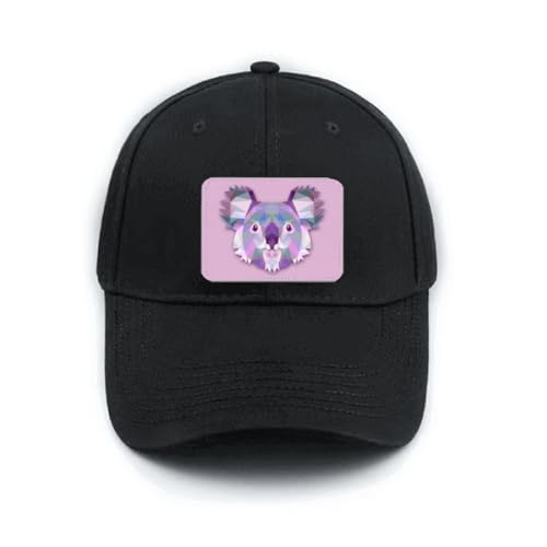 Casquette de baseball koala chapeau noir coton réglable illustration cartoon