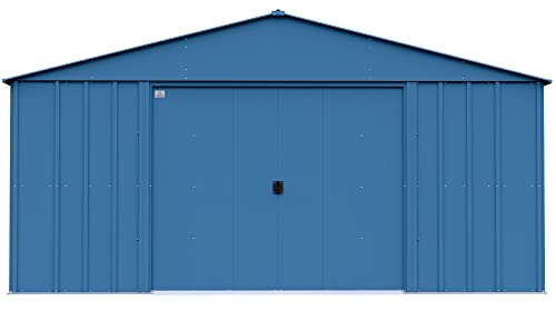 Arrow Sheds Classic 14' X 17' Outdoor Padlockable Steel Storage Shed Building, Blue Grey #TOP1