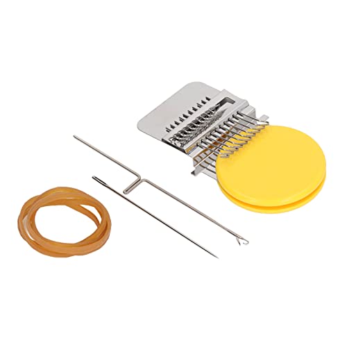 Darning LOOMss Kit, 10 Needle Mini Weaving LOOMss Kit Darning Mini LOOMss Machine Sewing Repair Kit for Home Repairing (Yellow)
