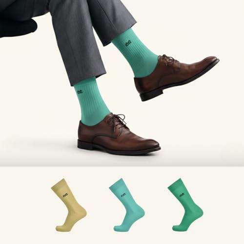 Image of The Sock Street Bamboo Crew Socks for Men Combo | Full Calf Length Premium Bamboo | Odour-Free, Breathable & Durable | Cushioned Base & Anti-bacterial | 3X Softer than Cotton Socks | Pack of 3