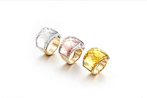Image of HIJONES Men Women Stainless Steel Cubic Zirconia Royal Crystal Rings Wrap Band Cocktail Style