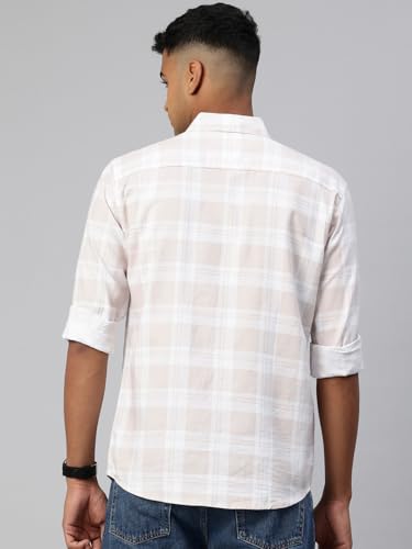 Image of Majestic Man Comfort Slim Fit Pure Cotton Checked Casual Shirt