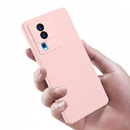 Image of LIRAMARK Silicone Soft Back Cover Case for iQOO Neo 7 | iQOO Neo 7 Pro 5G (Pink)
