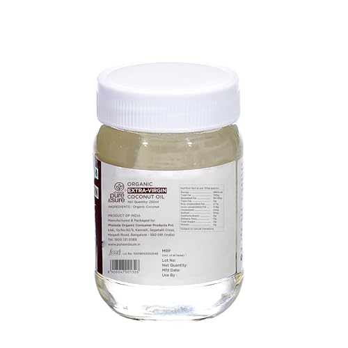 Image of Pure & Sure Cold Pressed Extra Virgin Coconut Oil 250 ml | Natural, Organic & Pure Nariyal Tel | Used for Cooking, Skin, Hair, Baby massage| Nutrient Rich & Chemical Free