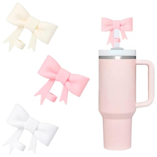Pack de 3 Fundas para Pajitas Stanley Cup 10 mm Cute Bow Material...