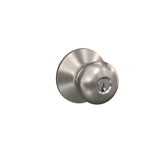 SCHLAGE Plymouth Keyed Entry Door Knob, Interior/Exterior, Satin Nickel - image 2