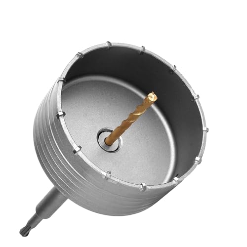 Terryshop74 Sierra de corona para pared de hormigón, diámetro de 150 mm, broca Corona Dry Core + adaptador SDS Plus + broca de centrado 8 x 110 mm (150 mm)